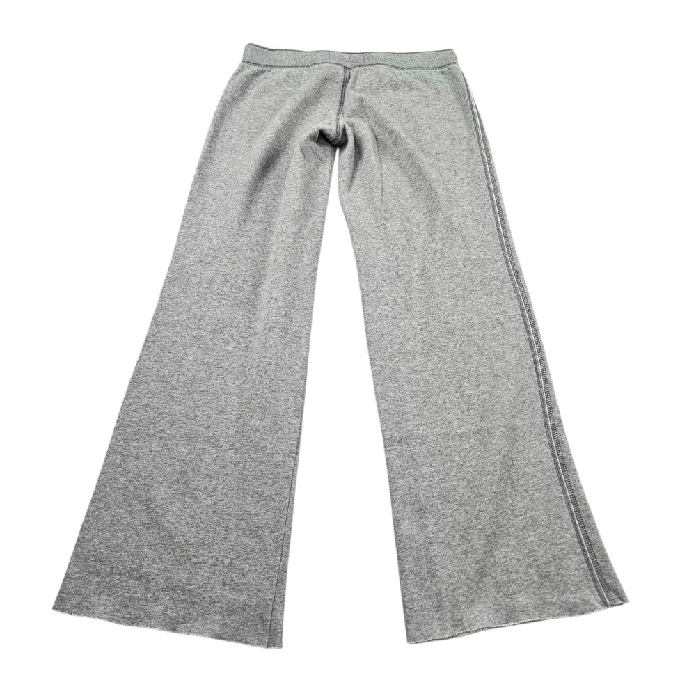 Aeropostale Sweatpants Womens Sz M Fleece Raw Hem Wide-Leg Spellout Gray Y2K - Picture 2 of 9